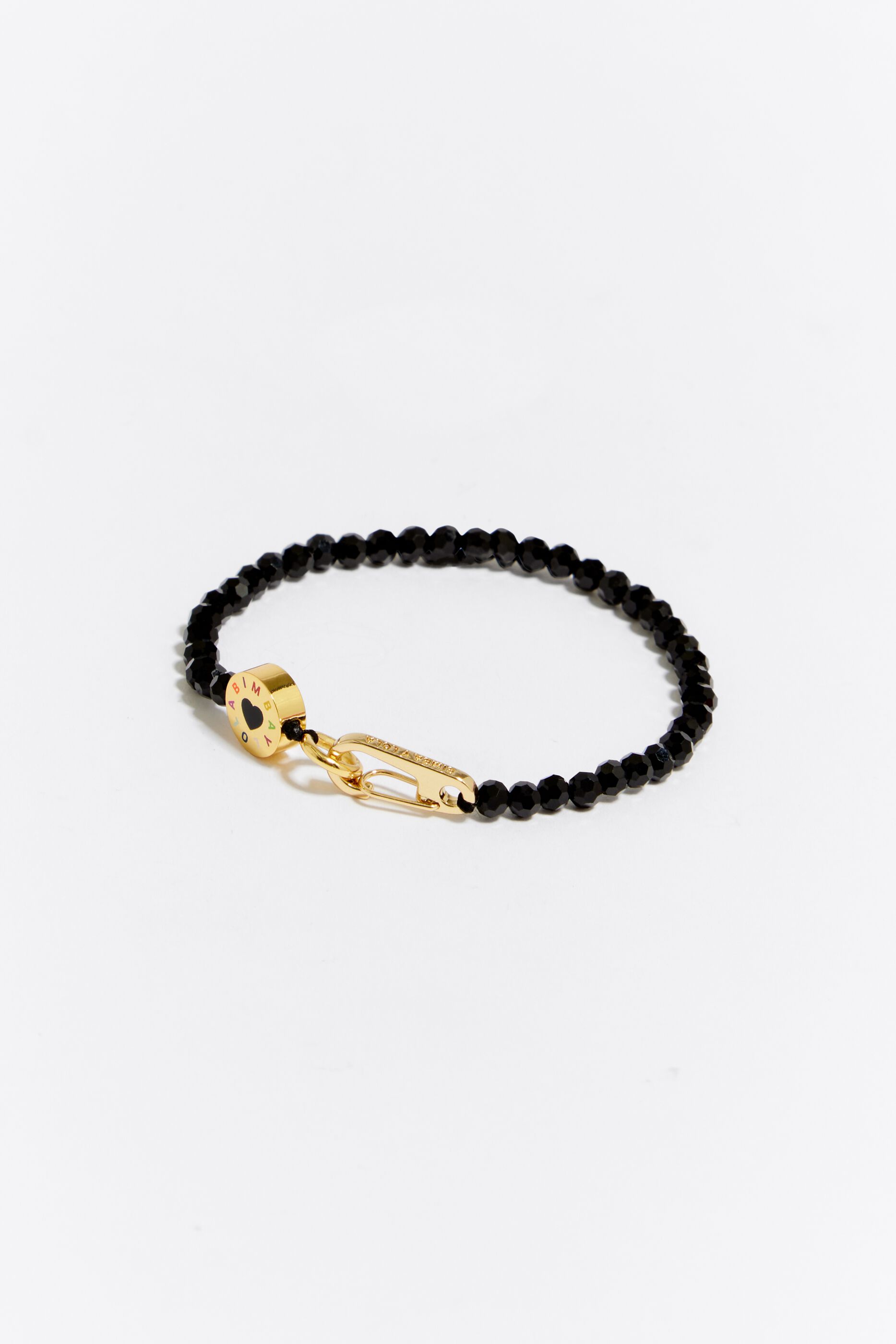 Thin black Logo bead bracelet