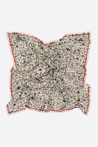Light gray lace floral scarf