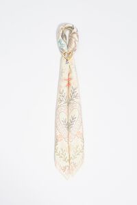Vanilla floral brushstroke scarf bag charm