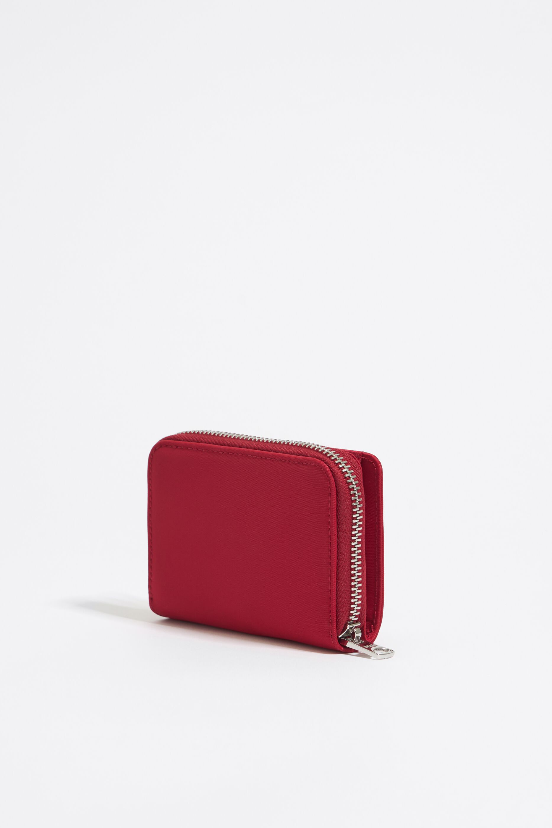 Red nylon flap purse