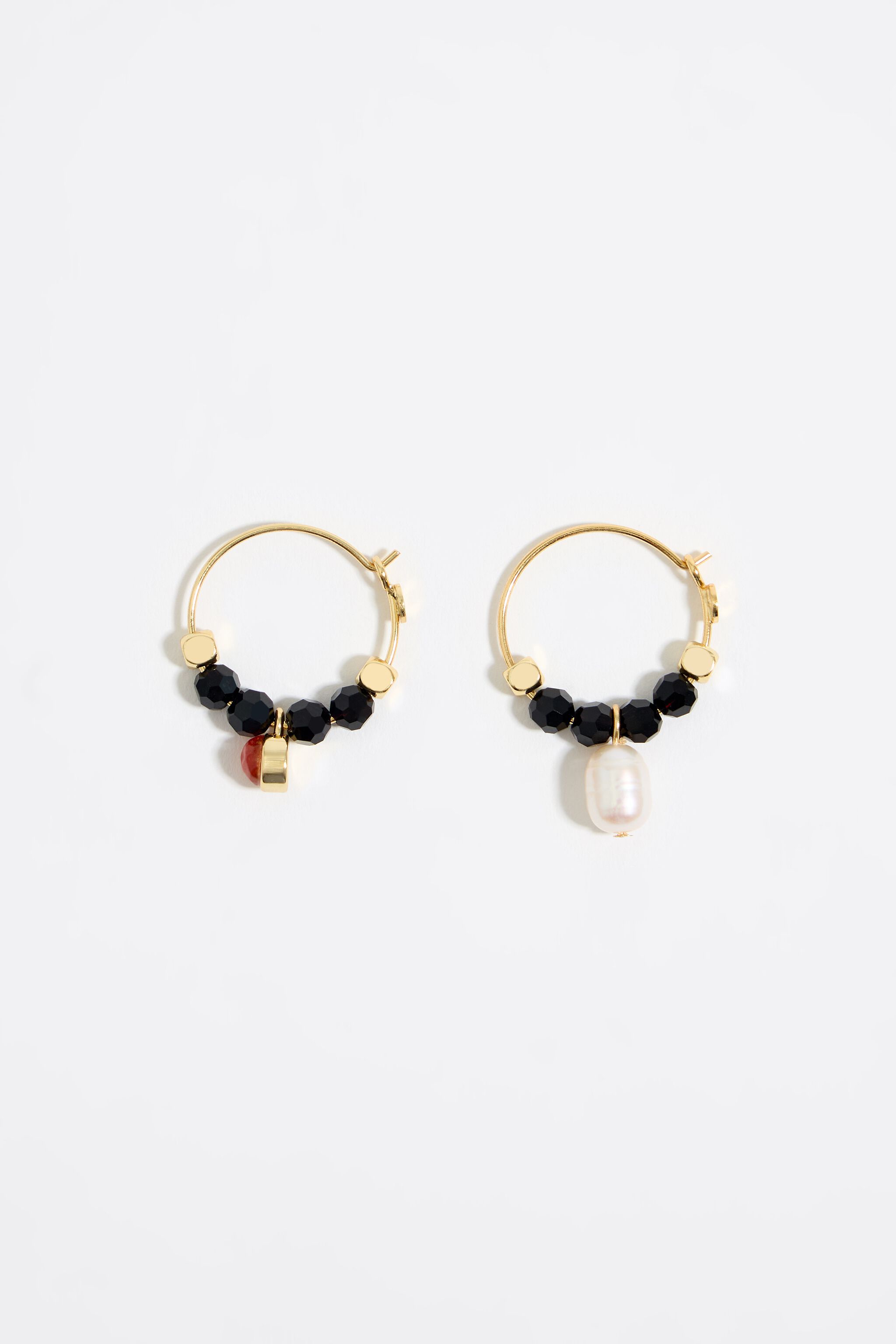 Gold hoop earrings with sales crystals