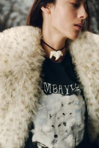 Ivory resin ram cord necklace