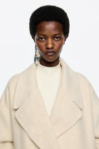 Ivory double-face maxi lapel coat Ivory double-face maxi lapel coat