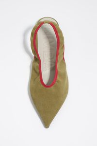 Green suede slingback ballerina