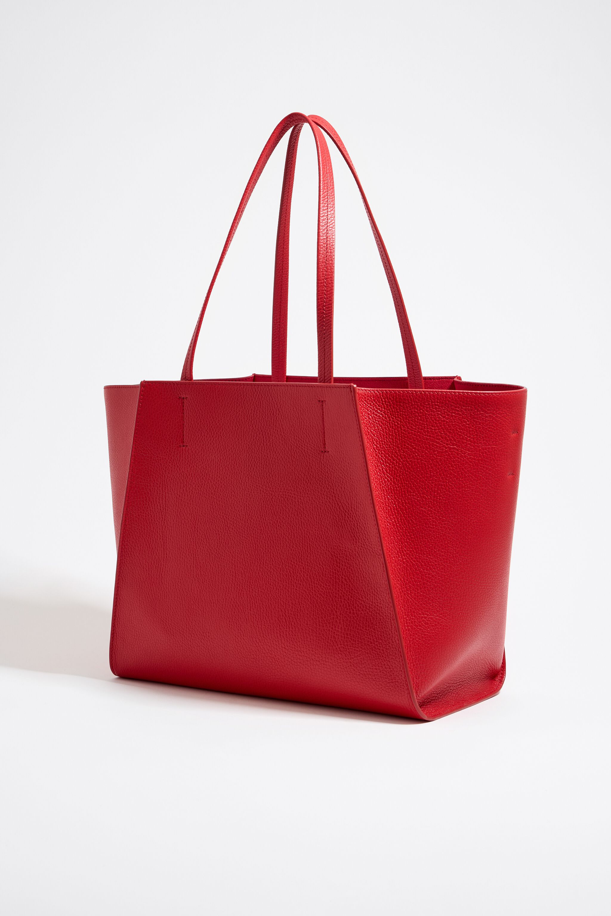 Red leather outlet tote