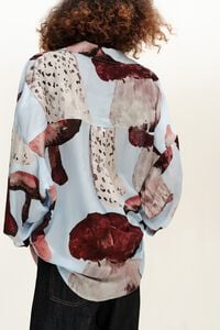 Light blue fungi cupro wrap shirt
