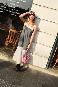 Medium pink suede snaps bag