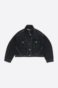 Black studded denim jacket