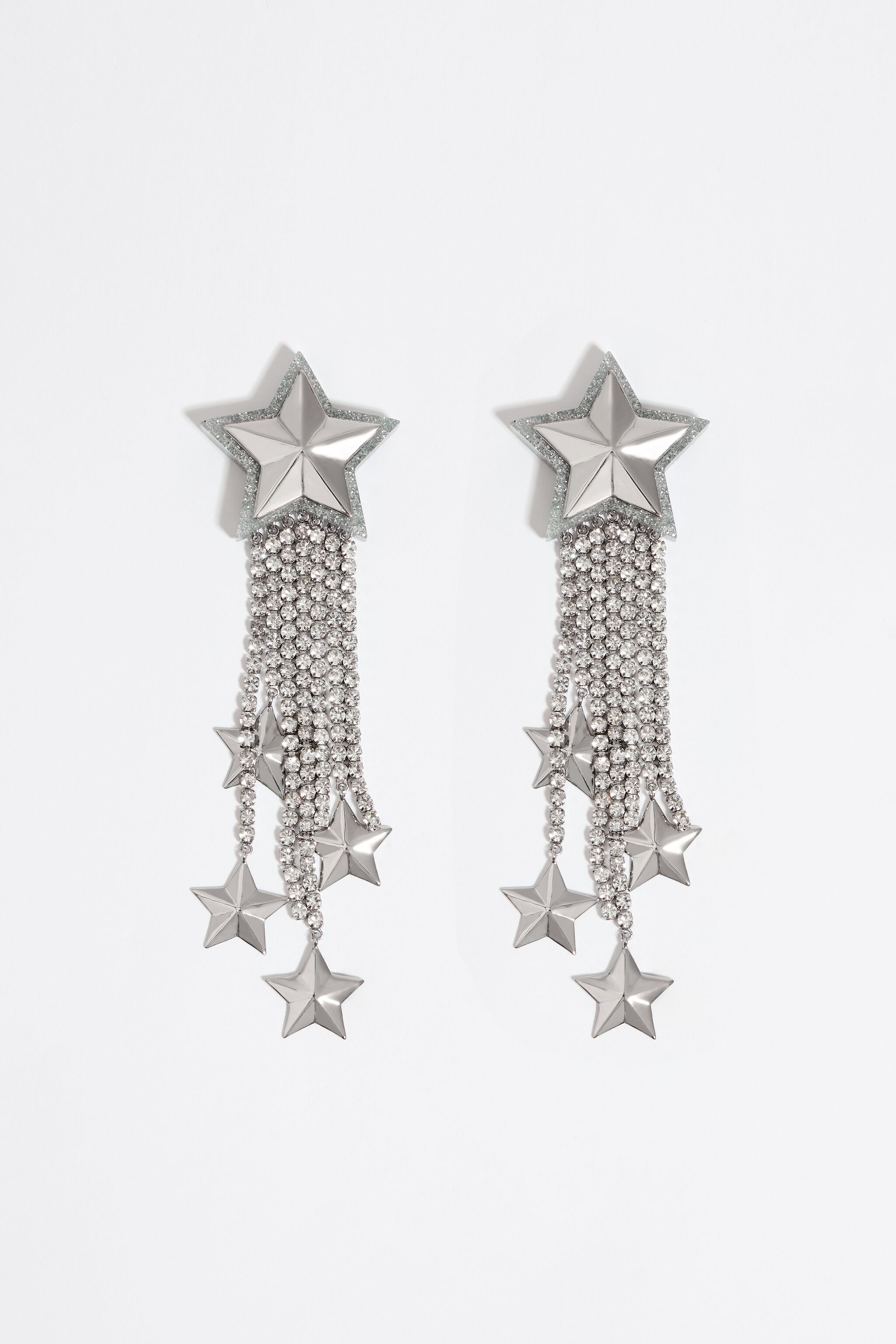 Glitter star top earrings
