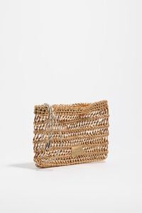 Gold plaited leather handbag