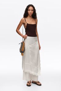 Off-white viscose lace skort