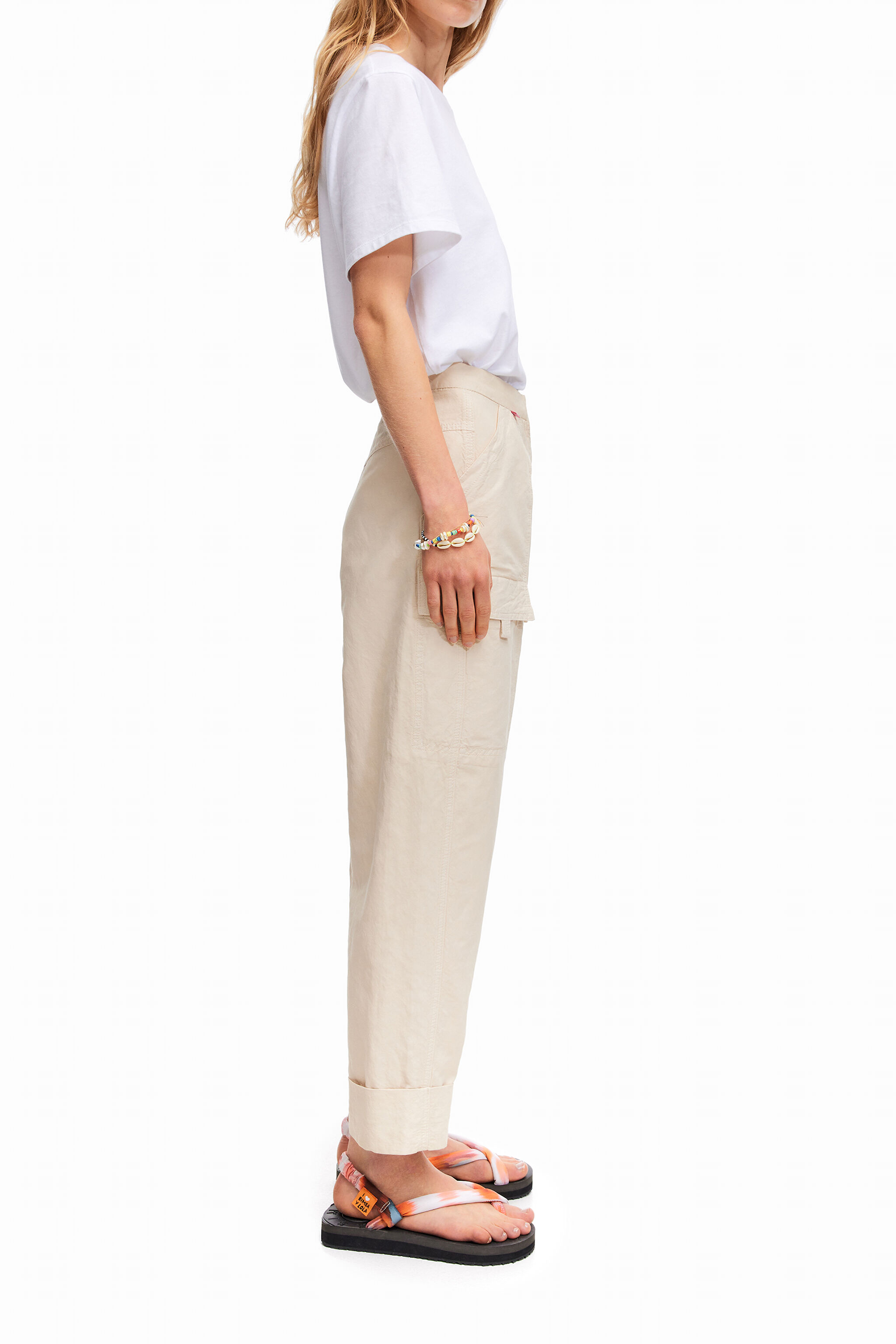 Ecru linen trousers