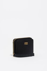 Black nylon flap purse
