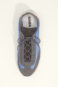 Blue suede and satin 13 22 sneaker