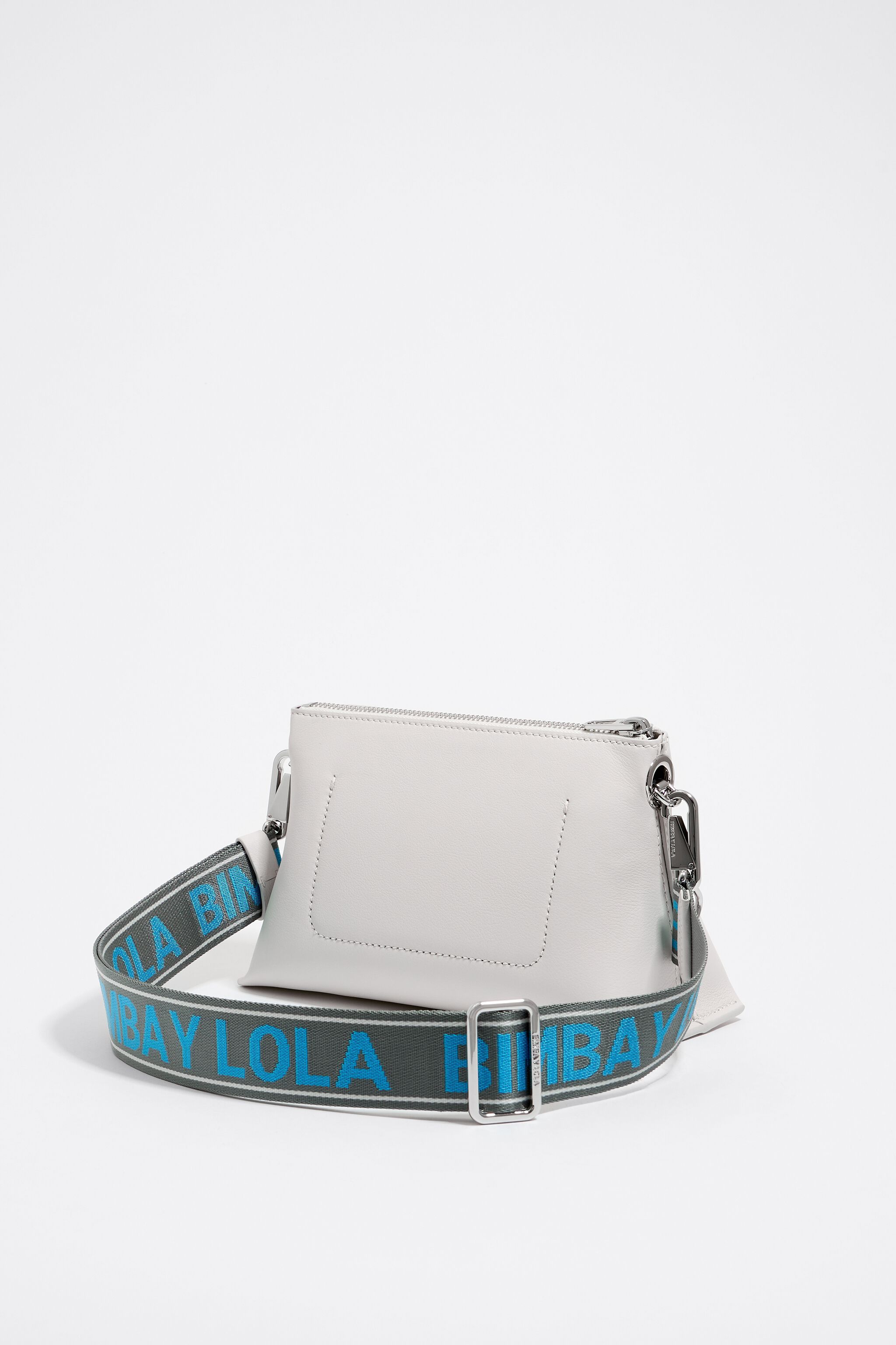 S off white leather trapezium bag