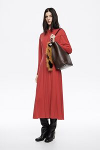 Red cupro A-line dress Red cupro A-line dress