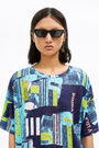 Navy Cities devoré t-shirt Navy Cities devoré t-shirt
