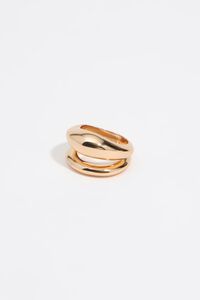 Gold irregular two-band ring