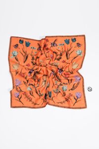 Orange flowers and bees scarf charm