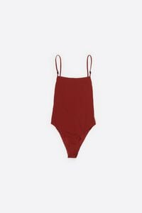 Red swimsuit with beads