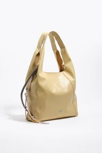 Large oatmeal leather Paper shoulder bag