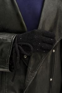 Black mini sequin knit glove