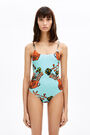 Blue bouquet print swimsuit Blue bouquet print swimsuit