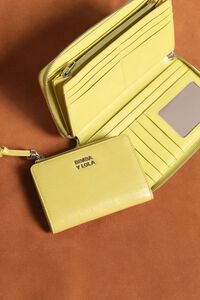 Lemon leather compact purse
