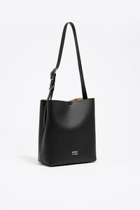 Medium black leather Carlino bag