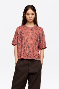 Brown Lynx devoré boxy T-shirt