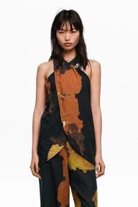 Blot black cotton wrap top