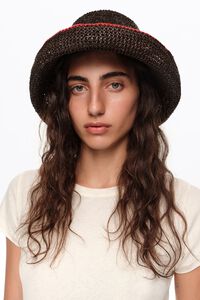 Chocolate raffia hat