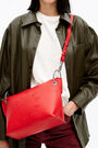 M red leather trapezium crossbody bag M red leather trapezium crossbody bag