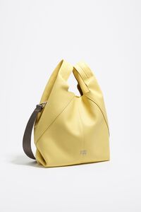 Medium banana smooth leather Paper bag