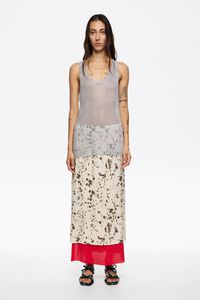 Ivory Lynx contrast hem skirt