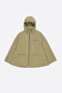Short, khaki fluid A-line trench
