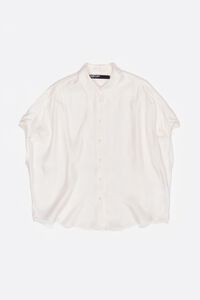 Ivory fluid cape shirt