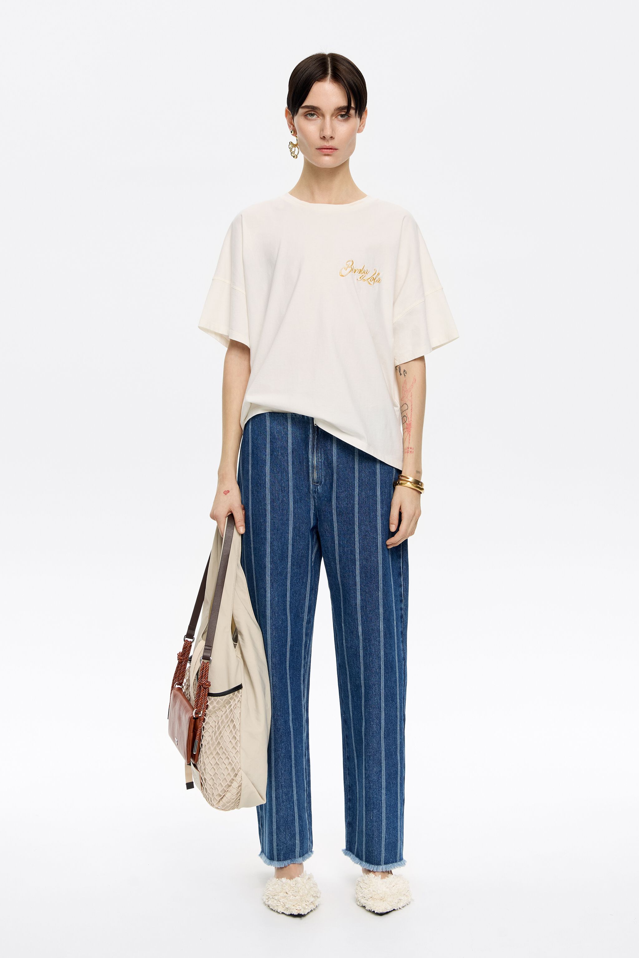 【BIMBA Y LOLA】ウォッシュドコットンパンツ Bimba y Lola テクスチャード パンツ | ブラック | FARFETCH JP