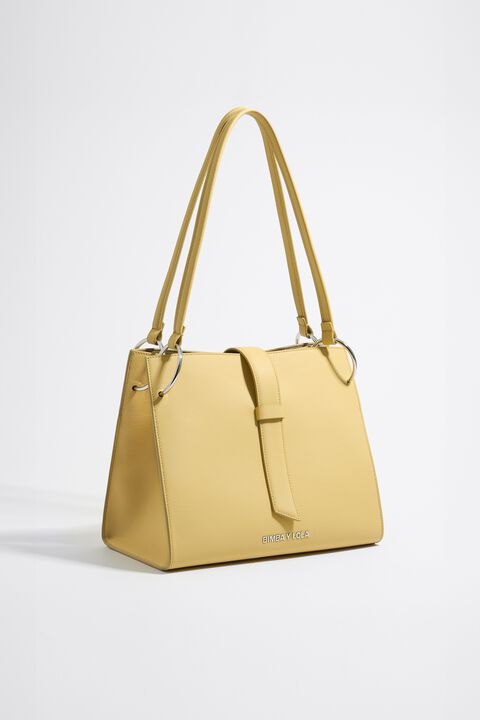 Yellow leather tote handbag Outlet