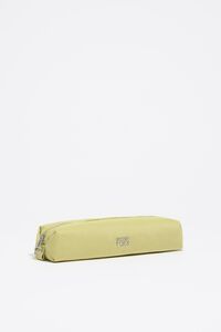 Small pale lime nylon make-up case