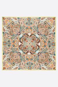 Yellow paisley and butterflies scarf