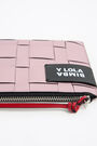 Pink plaited leather envelope make-up case Pink plaited leather envelope make-up case