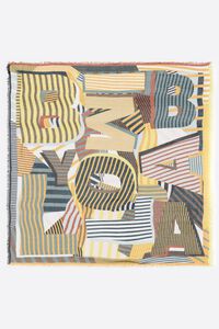 Lime geometric XL logo shawl