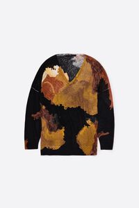 Blot long black straight-fit linen sweater