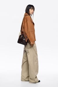 Coffee leather mini Paper bag