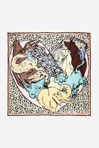 Off-white heart animals scarf