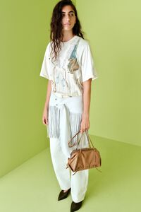 BARREL- White denim 5-pocket trousers
