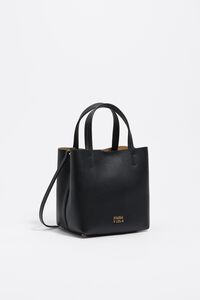 Small black leather Chihuahua bag