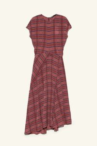 Garnet checked fluid dress with flare
