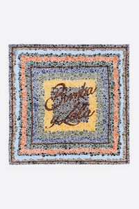 Floral scarf with white logo